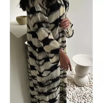 Eid Open Abaya женский Принт в мусульманском стиле плиссированный кардиган макси платья Турция кимоно исламское арабское платье Дубай Кафтан длинная Jalabiya