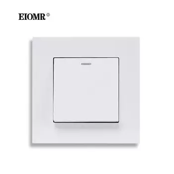 EIOMR Настенный выключатель 16А 250В 1 клавиша белый/черный/золотой/серый/серебристый