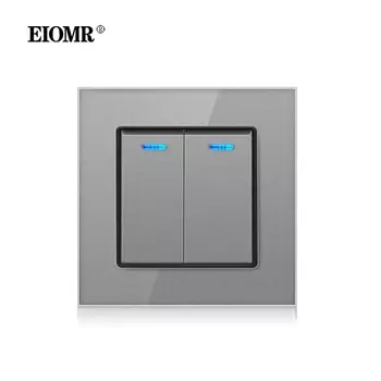 EIOMR Настенный выключатель с розеткой серый USB 16А 220В с защитой от детей