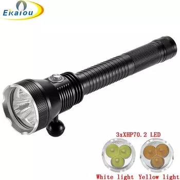 Ekaiou 3xXHP70.2 LED фонарик для дайвинга