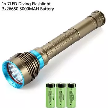 Ekaiou 7 светодиодов водонепроницаемый фонарь для дайвинга 7000 люмен
