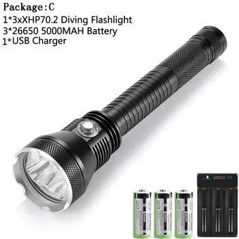 Ekaiou мощный водонепроницаемый фонарик XHP70.2 белый/желтый