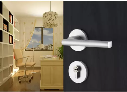 EKF-06-058 Европейский Простой дверной замок из цельного дерева, магнитный бесшумный дверной замок, ручка, цельнометаллическая дверь с ключом, универсальный, 35-45 мм