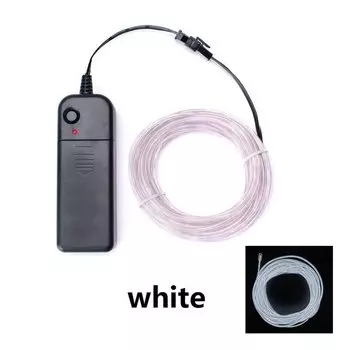 1 м, 3 м, 5 м, светящийся EL-провод, неоновый кабель для рождественской танцевальной вечеринки, костюмы «сделай сам», многоцветный светильник с подсветкой, батарея типа АА, лампа, светодиодная лента