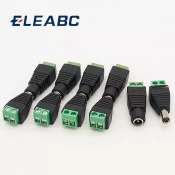 IMC Лидер продаж, 10 шт. камер видеонаблюдения, 2,1 мм x 5,5 мм, адаптер с штекером постоянного тока для мужчин и женщин