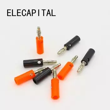 10 шт., черный и красный провод, аудиокабель для динамиков, разъемы типа «банан», адаптер 4 мм