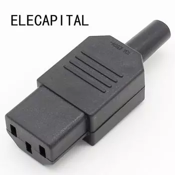 ELECAPITAL IEC 320 C13 черный разъем питания 10A/250V