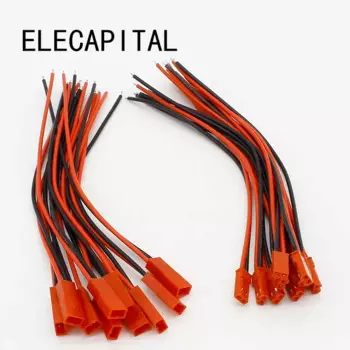 ELECAPITAL JST разъем, 10 пар, 150 мм, черный + красный