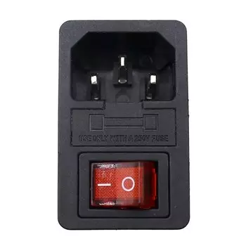 ELECAPITAL Кулисный переключатель с предохранителем IEC320 C14 красный