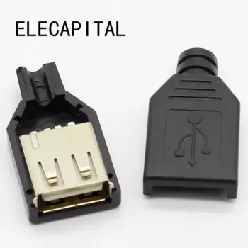 ELECAPITAL USB разъём 4-контактный черный (10 шт)