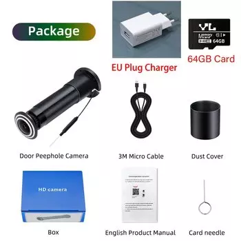 Elecpow Tuya Wi-Fi дверная камера-глазок 1080P