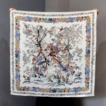 Elegent beigeDThe Garden90Silk Twill14MMI Большой платок Шелковый шарф шелковицы Женский шарф-шаль
