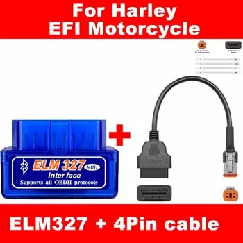 ELM327 Mini Bluetooth + EFI мотоциклетный OBD2 кабель Android OBD сканер для Harley SUZUKI для Yamaha для Kawasaki