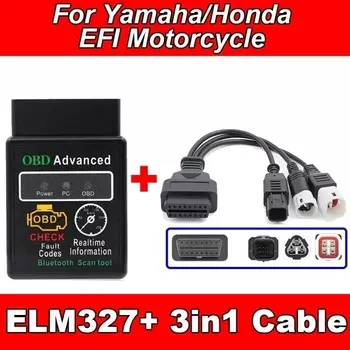 ELM327 V1.5 Bluetooth Android для мотоцикла Yamaha EFI мотоцикл для Honda 3pin 3 + 4 + 6pin к 16pin OBD2 кабель ELM 327 неисправность