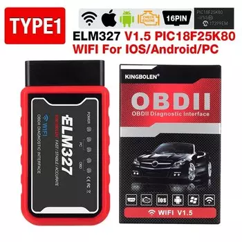 ELM 327 V1.5 OBD2 сканер WiFi BT PIC18F25K80 чип OBDII диагностические инструменты для IPhone Android ПК ELM 327 автоматический считыватель кодов