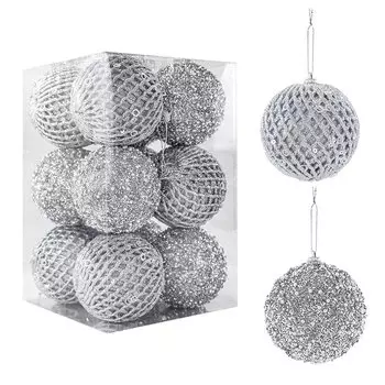 Елочные шары CYZQ 12 шт., золотые, белые