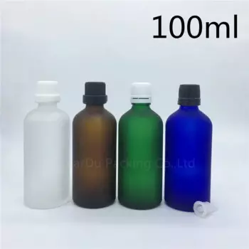 elska butelka podrna 100 мл, зеленая, синяя, янтарная, прозрачная бутылка из матового стекла, флаконы, бутылка эфирного масла с крышкой, 10 шт.