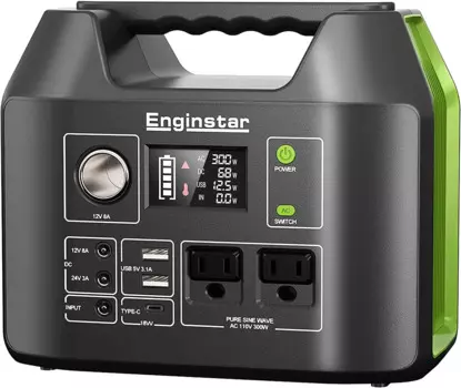 EnginStar солнечный генератор, 300 Вт портативная электростанция, 296Wh литиевая батарея резервный W/два 110V чистый синусоидальный сигнал AC Розетка