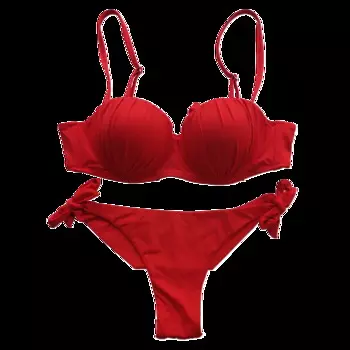 EONAR-Женский купальник пуш-ап с волнистым складным дизайном, комплект бикини с бразильским вырезом, регулируемые купальные костюмы, купальники