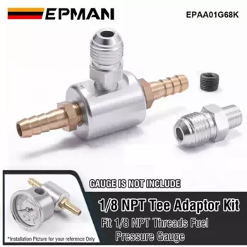 EPMAN AN6 до 1/8 NPT, фитинг 8 мм до 1/8 NPT, комплект адаптеров манометра топлива с тройником 1/8 NPT для системы впрыска топлива EPAA01G68K