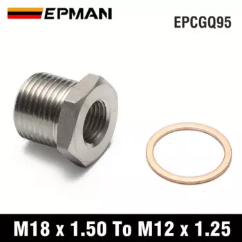 EPMAN Переходник-редуктор датчика кислорода O2 выхлопных газов M18 x 1,5 мм на M12 x 1,25 мм / M10 x 1,25 мм EPCGQ95