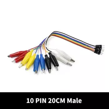 EQV Перемычки с зажимами "крокодил" 10-контакты 20/30 см