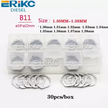 ERIKC B11 1,30 мм 1,31 мм 1,32 мм 1,33 мм 1,34 мм 1,35 мм 1,36 мм 1,37 мм Комплект прокладок для калибровки форсунок 30 шт./кор. для литья под давлением