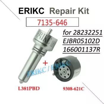 ERIKC EJBR05102D ( 28232251 ) Комплекты для капитального ремонта запасных частей дизельных форсунок 7135-646 (L381PBD 9308-621c) для RENAULT