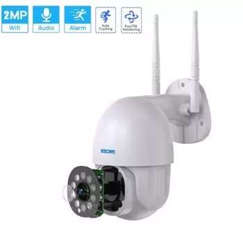 Escam HD 1080P купольная камера с Wifi H.265 2MP автоматическое отслеживание обнаружения человека Беспроводной ip-камера на открытом воздухе Ночное Видение безопасности камера