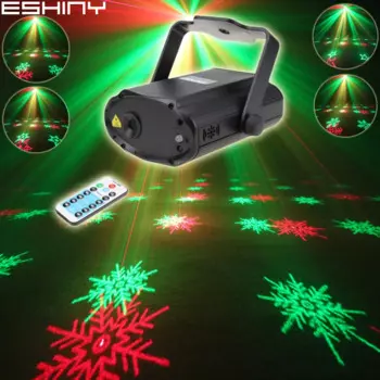 ESHINY дистанционный Мини R & G лазерный проектор с 6 узорами снежинки, DJ танцевальный диско-бар, вечерние, домашний сценический светильник T164D2