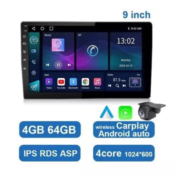 ESSGOO Беспроводной Carplay Android Auto Авто Радио 7 9 10 "2 Din Универсальный мультимедийный плеер Авторадио Стерео с камерой 720P AHD