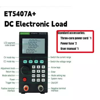 ET5407A + 200 Вт 0-180 В 0-30 А программируемый электронный тестер нагрузки постоянного тока 1 мВ/1 мА тестер батареи для теста CC/CV/CR/CP
