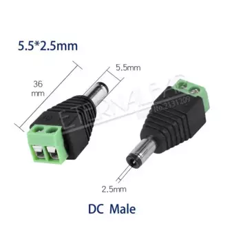 Eternalfar Welding Free DC разъем адаптер 5.5x2.1 мм 2.5 мм 2 штуки