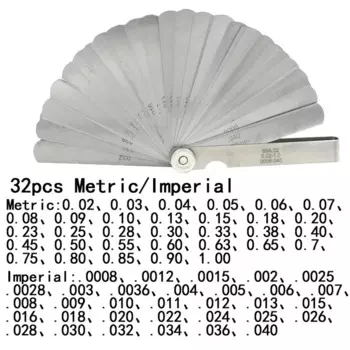 ETOPOO Щуп 32 лезвия из нержавеющей стали 0,02-1,00 мм