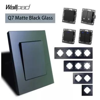 Wallpad Q7 выключатель 1/2/3 группы черный