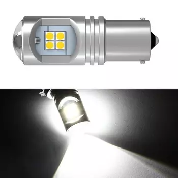 EURS 1 шт. 1156 P21W BA15S 1157 BAY15D 3030-12smd Len BA15D 6000K 2400LM Светодиодная автомобильная лампа Авто лампа заднего фонаря Белый 10-30 В