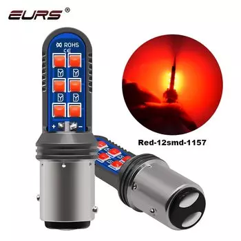 EURS 2x 1156 светодиодный BA15S P21W Canbus Error Free PY21W автоматического поворота светильник 1157 BAY15D со стробоскопической вспышкой светодиодный стоп-сигнал Резервное копирование лампы 12V