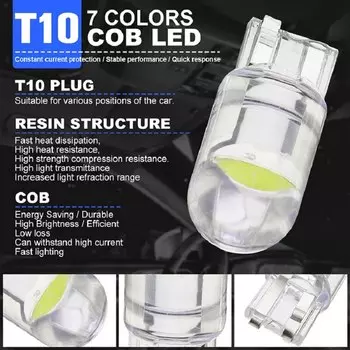 EURS Автомобильный светодиод W5W T10 192 лампочки COB SMD Led W5W Автоматический Клиновидный дверной фонарь Сигнальная лампа Приборная лампа Подсветка номерного знака 12V Белый