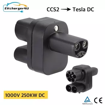 EVcharger4U CCS2 в адаптер-переходник Tesla 250 Ампера 1000 В 250 кВт для модели 3/X/Y/S CCS COMBO 2 Адаптер зарядного преобразователя EV