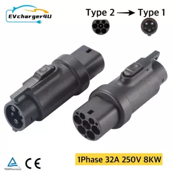 EVcharger4U IEC62196 Тип 2 к SAE J1772 тип 1 EV адаптер зарядный преобразователь 250 В 32A Тип 2 Тип 1 Гбт зарядное устройство преобразователь адаптер