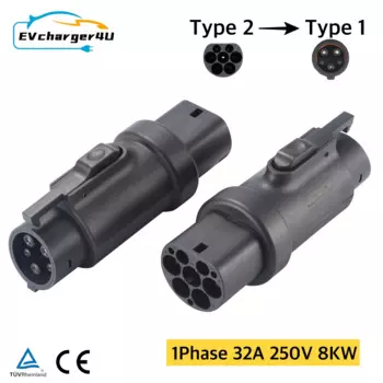 EVcharger4U IEC62196 Тип 2 к SAE J1772 тип 1 EV адаптер зарядный преобразователь 250 В 32A Тип 2 Тип 1 Гбт зарядное устройство преобразователь адаптер