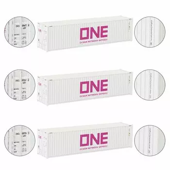 Evemodel, 3 шт., тот же логотип, масштаб HO, 1:87, 40-футовые транспортировочные контейнеры, 40-футовые хай-кубики, разные дорожные названия C8746