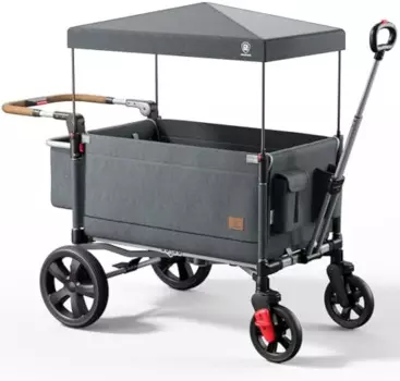 EVER ADVANCED Wagon Коляска Side-Unzip для 2 детей, двухтактная коляска с регулируемой ручкой, легкий доступ, передняя дверь с застежкой-молнией