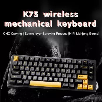 EWEADN K75 Алюминиевая механическая клавиатура Индивидуальная беспроводная трехрежимная прокладка с ЧПУ Ручка горячей замены Rgb Игровая механическая клавиатура