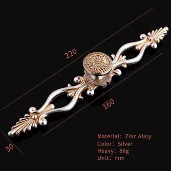 Европейская античная серебряная ручка для мебели, винтажные ручки для кухонных шкафов, ящиков комода