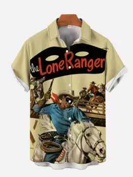 Европейская и американская новая джинсовая модная повседневная мужская рубашка с длинным рукавом и принтом