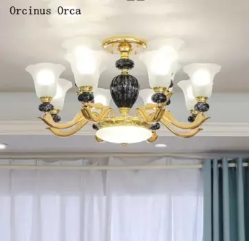 Европейская высококачественная окрашенная керамическая люстра для гостиной, столовой, спальни, роскошная светодиодная люстра из сплава, бесплатная доставка