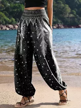 Европейские и американские весенне-осенние популярные новые модные повседневные брюки с принтом в стиле Хэллоуина