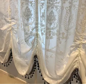 Европейские вышитые тюлевые шторы AIOSC белые
