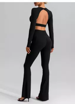 Европейский и американский новый телесный костюм для йоги с длинными рукавами, быстросохнущий и плотный спортивный костюм, женский костюм для бега и фитнеса